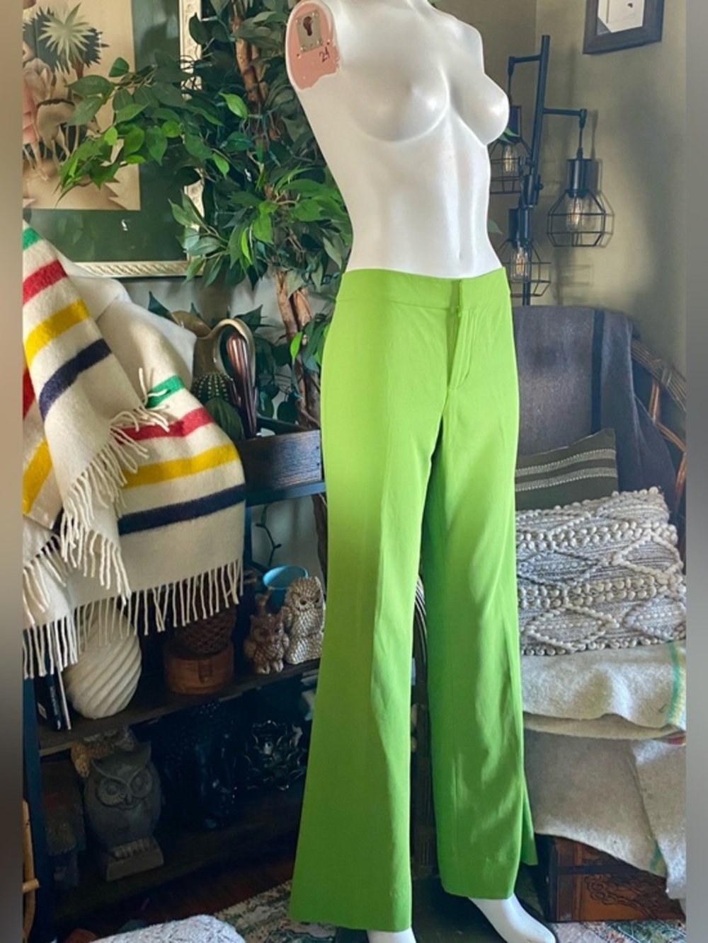 Alice & Olivia Wide-Leg Pants in Bright Green